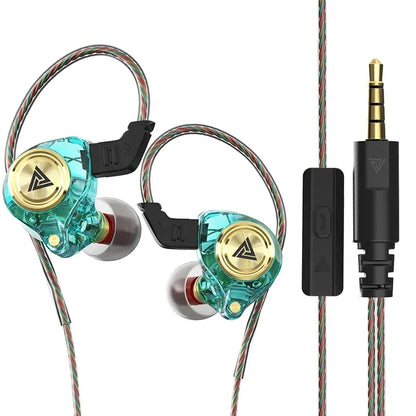 QKZ AK3 FiLe Wired Earphone with Microphone HiFi Music Monitor Bass Headphones Noise Cancelling Headset For Sport Gaming Earbuds